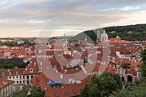 Mala Strana district in Prague in the early evening