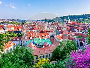 Mala Strana (Lesser Town) panorama seen from Hradcany castle, Prague, Czech Republic