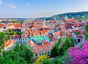Mala Strana (Lesser Town) panorama seen from Hradcany castle, Prague, Czech Republic