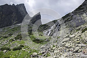 Mala studena dolina hiking trail in High Tatras, summer touristic season, wild nature, touristic trail