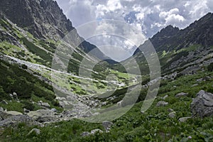 Mala studena dolina hiking trail in High Tatras, summer touristic season, wild nature, touristic trail