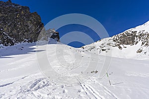 Malá Studená dolina v zime. Tatry. Slovensko