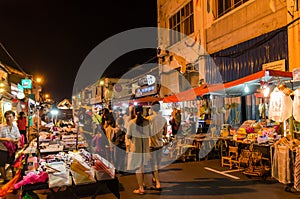 Malacca,Malaysia - April 21,2019 : The night market on Friday,Saturday and Sunday is the best part of the Jonker Street, it sells