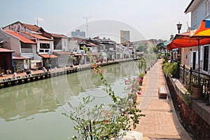 The Malacca River, flowing through the old town o