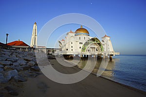 Malacca Straits Mosque Masjid Selat Melaka, It is a mosque located on the man-made Malacca Island near Malacca Town