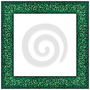 Malachite green mosaic square frame