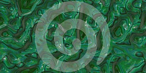 Malachite green shiny wavy relief stone shapes, nature seamless pattern marbled