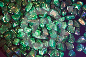 Malachite polished stones background