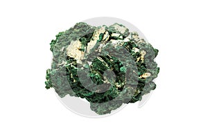 Malachite rock mineral on background