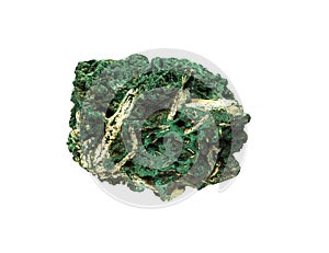 Malachite rock mineral on background
