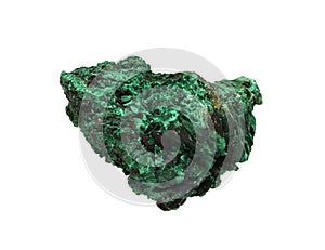 Malachite rock mineral on background