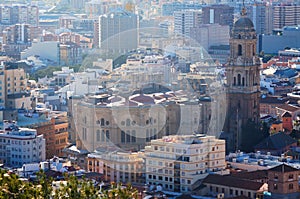 Malaga Cathedral and cityspace photo