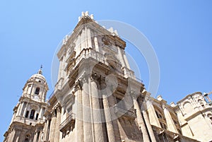 Malaga Cathedral in Malaga, Andalusia, Spain, Europe