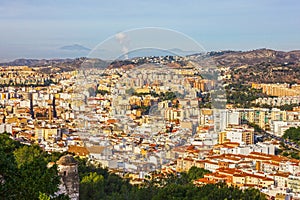 Malaga city panorama view, Spain