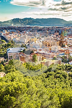 Malaga From Gibralfaro Viewpoint - Andalusia,Spain