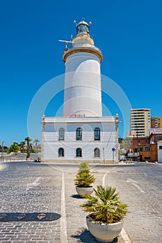 Malaga Lighthouse. Andalusia, Spain photo
