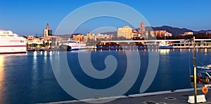 Malaga from port in morning time. Spain