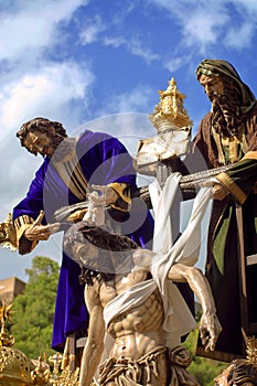 MALAGA, SPAIN - APRIL 09: traditional processions of Holy Week i