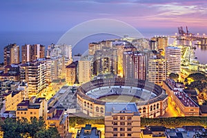 Malaga, Spain Cityscape on the Sea