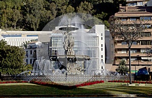 Malaga Spain fountain of the Three graces photo