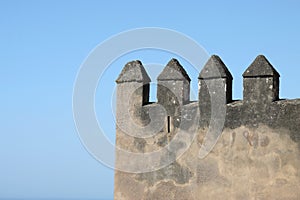 Types of an ancient castle, the Alcazaba of Mlaga in Malaga photo