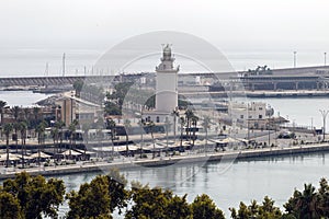 La Farola de MÃÂ¡laga lighthouse in Malaga photo
