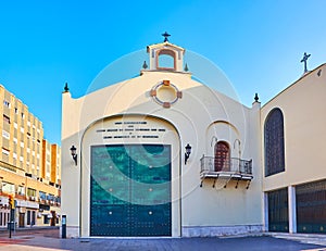 The facade of Basilica de la Esperanza, on Sept 28 in Malaga, Spain