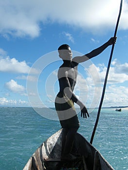 Malagasy native boatman