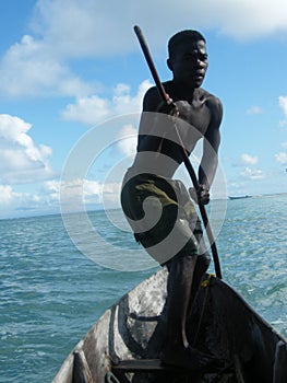 Malagasy native boatman