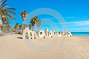 Malagueta beach in Malaga. Andalusia, Spain