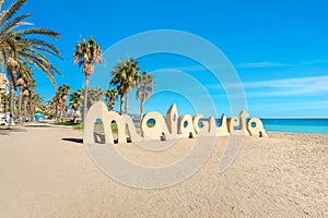 Malagueta beach in Malaga. Andalusia, Spain photo