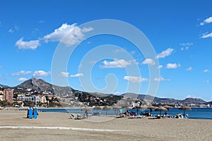 Malagueta Beach in Malaga, Spain