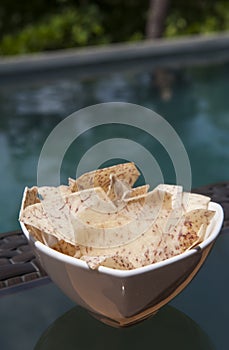 Malanga Chips by the Pool