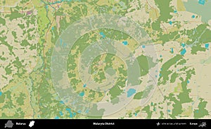 Malaryta District, Belarus. Topographic Humanitarian