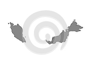 Malasyia State Map Vector silhouette