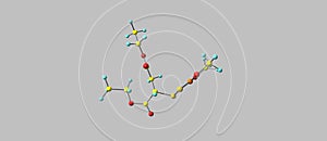 Malathion molecular structure isolated on grey photo
