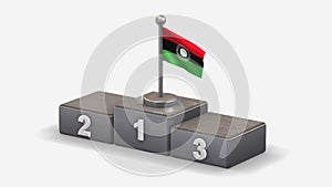 Malawi 3D waving flag illustration on winner podium.