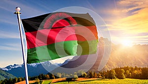 Malawi Flag Waving on the wind