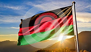 Malawi Flag Waving on the wind