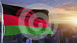 Malawi Flag Waving on the wind