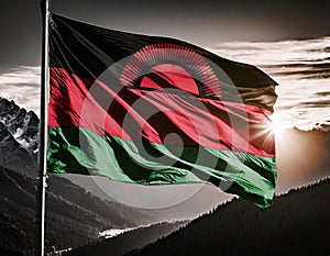 Malawi Flag Waving on the wind