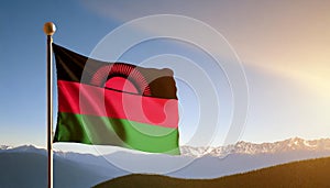 Malawi Flag Waving on the wind