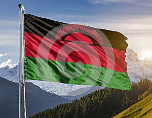 Malawi Flag Waving on the wind