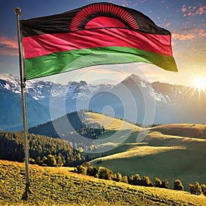 Malawi Flag Waving on the wind