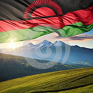 Malawi Flag Waving on the wind