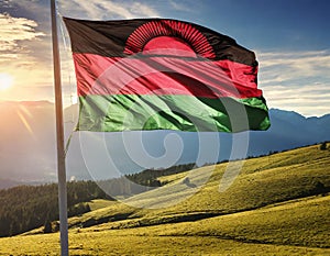 Malawi Flag Waving on the wind