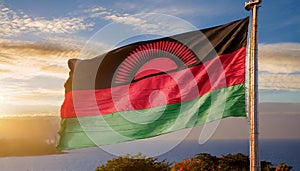 Malawi Flag Waving on the wind