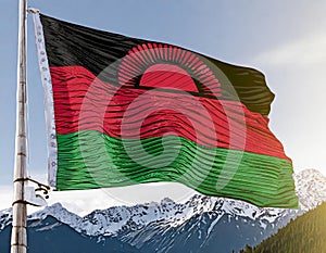 Malawi Flag Waving on the wind