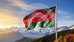 Malawi Flag Waving on the wind