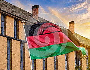 Malawi Flag Waving on the wind